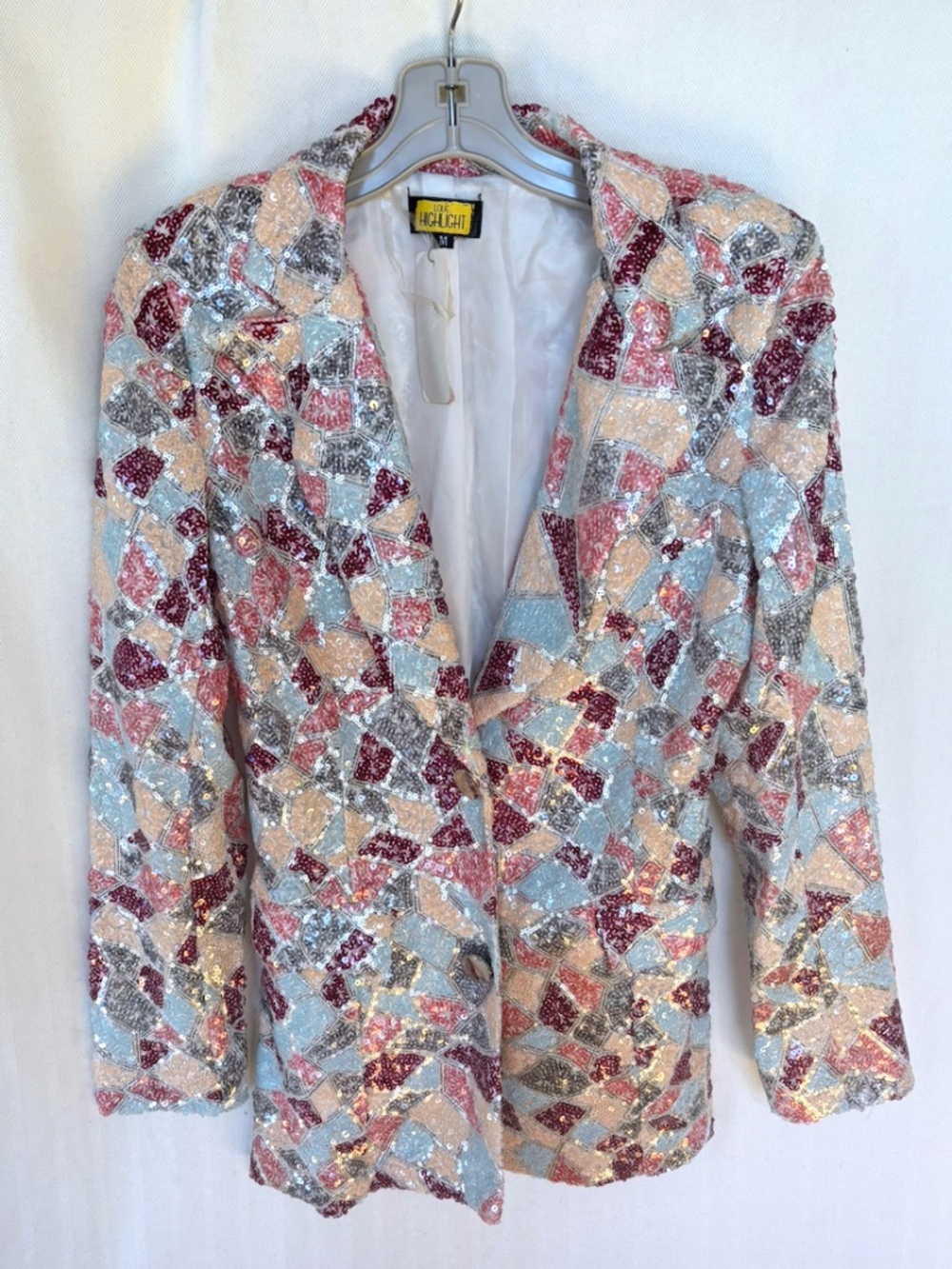 Love Highlight Sequin Multi Colored Blazer Jacket with Pockets
